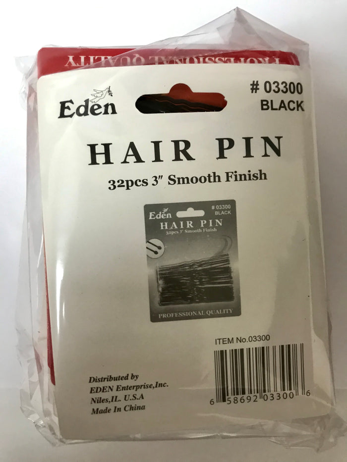 Eden Hair Pin Black - Dozen #03300 - Palms Fashion Inc.