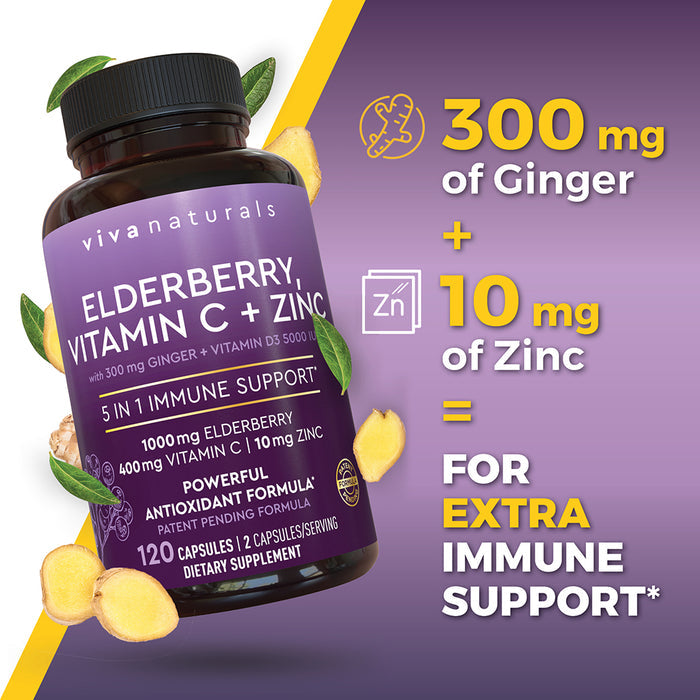 Elderberry, Vitamin C + Zinc