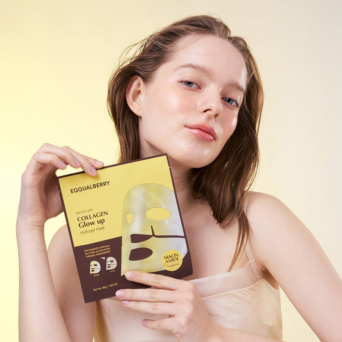 Eqqualberry Collagen Glow Up Hydrogel Mask (1 Sheet) قناع هيدروجيل الكولاجين المتوهج من إيكوالبيري - Princess Cosmetics Qatar