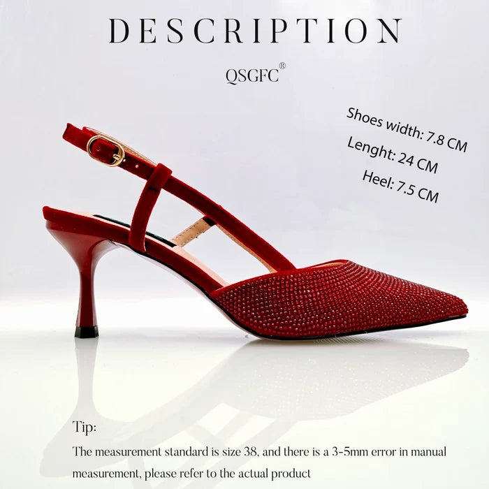 Fashion Shoulder Bag and Strap High Heels Set