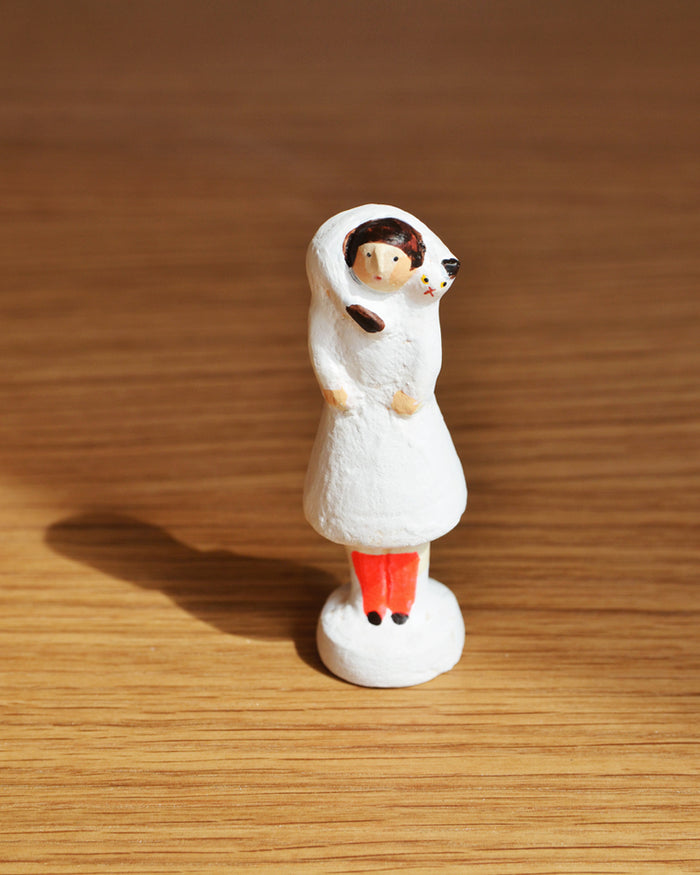 Figurine with Cat Muffler - Ruby (OUT OF STOCK)