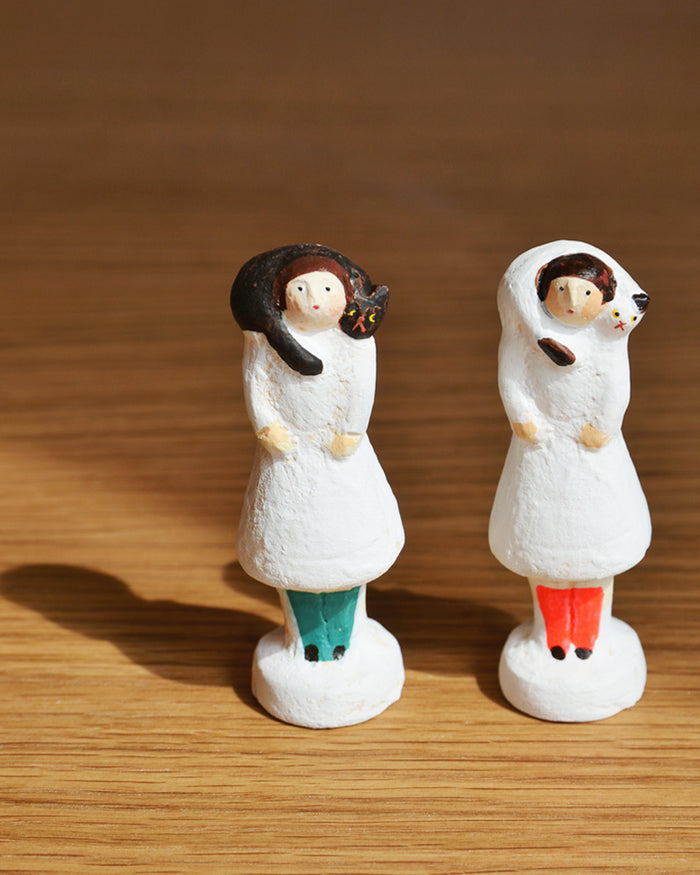 Figurine with Cat Muffler - Ruby (OUT OF STOCK)