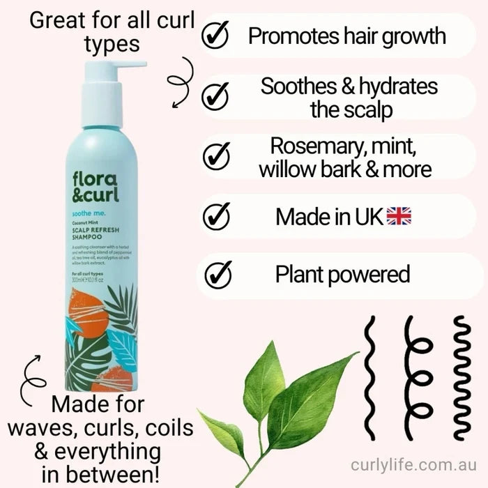Flora & Curl Coconut Mint Scalp Refresh Shampoo