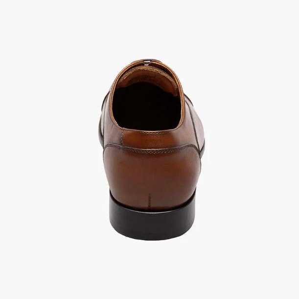 Florsheim Mens Postino Cognac Brown Oxford Cap Toe Leather Dress Shoes - The Suit Depot