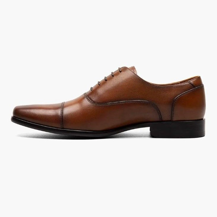 Florsheim Mens Postino Cognac Brown Oxford Cap Toe Leather Dress Shoes - The Suit Depot