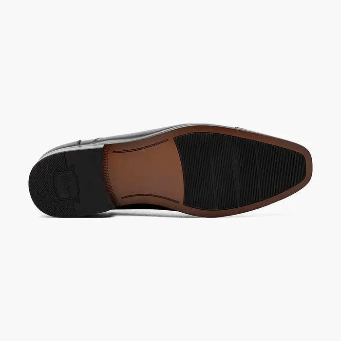 Florsheim Mens Postino Solid Black Oxford Cap Toe Leather Dress Shoes - The Suit Depot