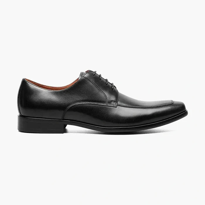 Florsheim Mens Solid Black Postino Moc Toe Oxford Leather Dress Shoes - The Suit Depot