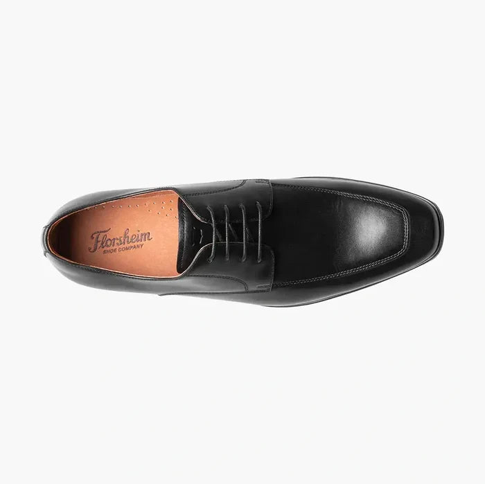 Florsheim Mens Solid Black Postino Moc Toe Oxford Leather Dress Shoes - The Suit Depot