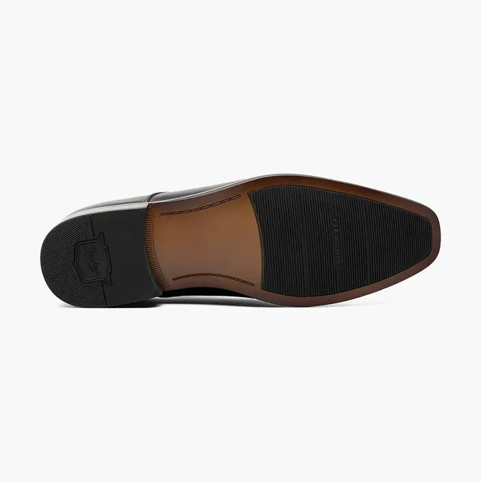 Florsheim Mens Solid Black Postino Moc Toe Oxford Leather Dress Shoes - The Suit Depot