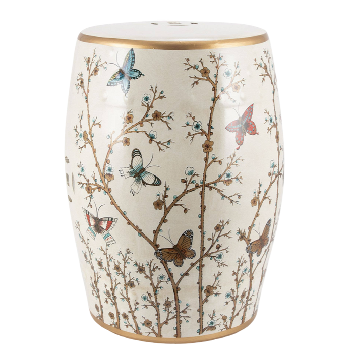 Butterfly Watrproof Garden Stool Seat Hand Painted