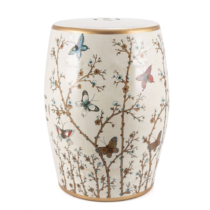 Butterfly Watrproof Garden Stool Seat Hand Painted