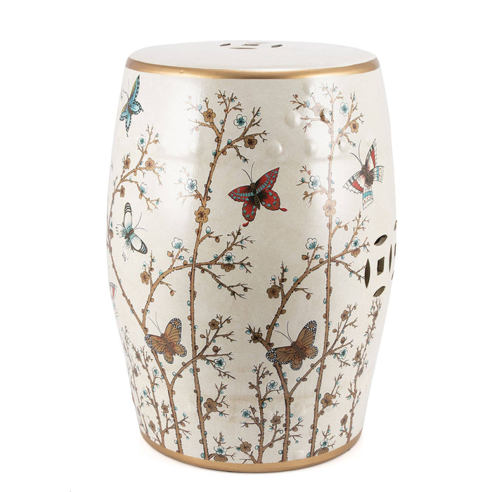 Butterfly Watrproof Garden Stool Seat Hand Painted