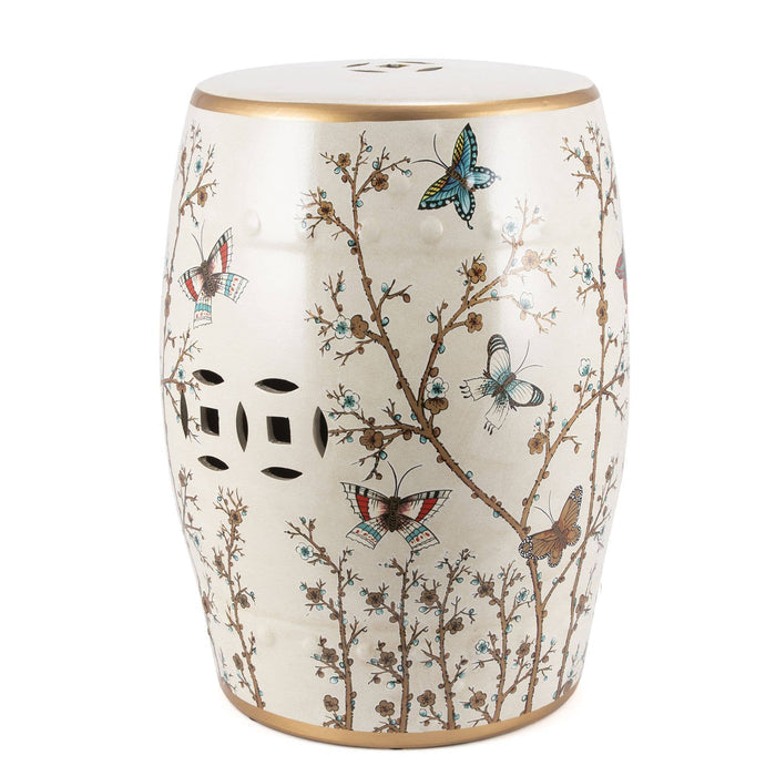 Butterfly Watrproof Garden Stool Seat Hand Painted