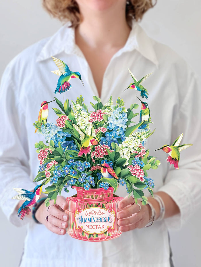 Fresh Cut Hummingbird Oasis (8 Pop-up Greeting Cards)