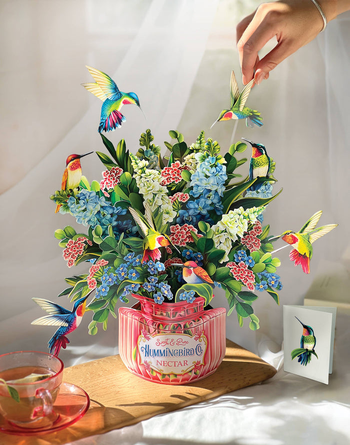 Fresh Cut Hummingbird Oasis (8 Pop-up Greeting Cards)