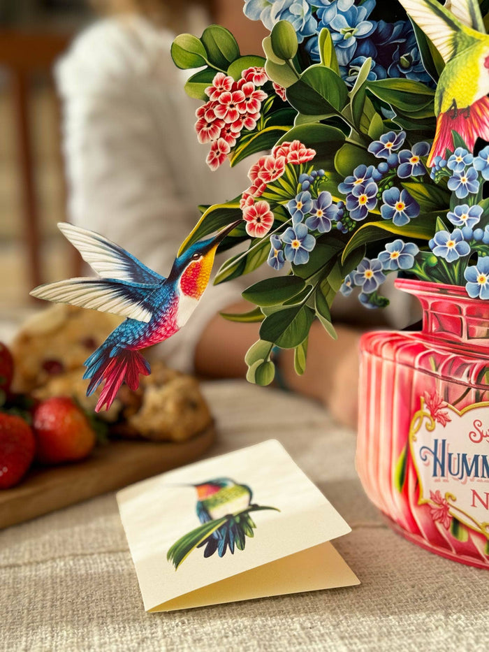 Fresh Cut Hummingbird Oasis (8 Pop-up Greeting Cards)