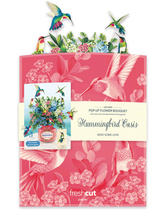 Fresh Cut Hummingbird Oasis (8 Pop-up Greeting Cards)