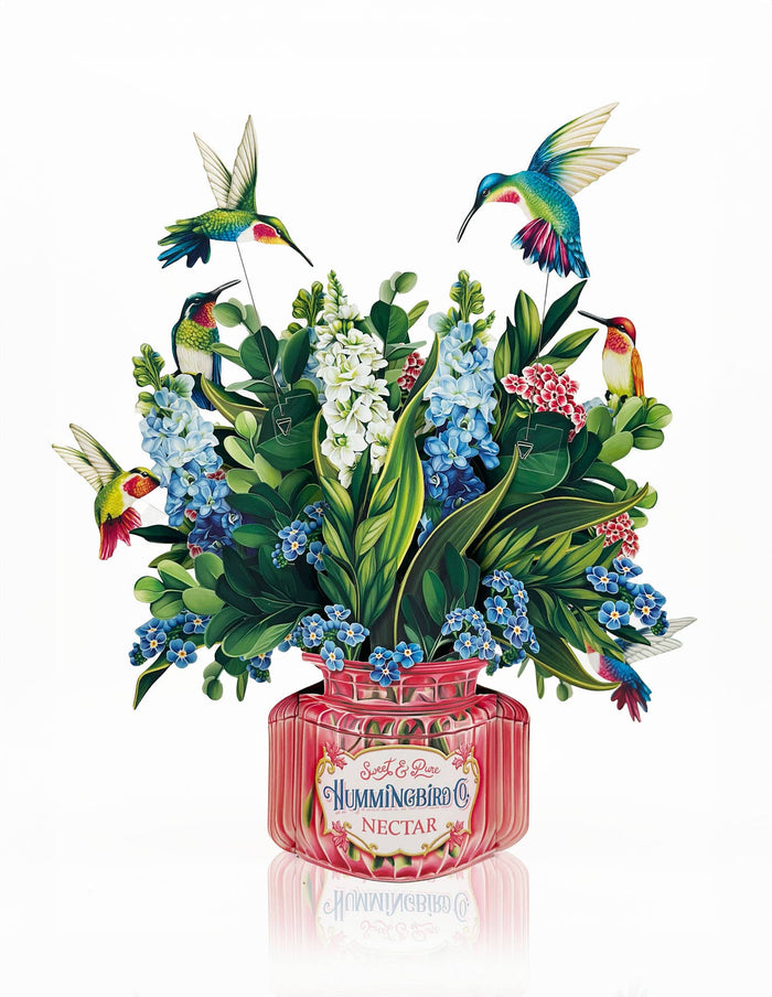 Fresh Cut Hummingbird Oasis (8 Pop-up Greeting Cards)