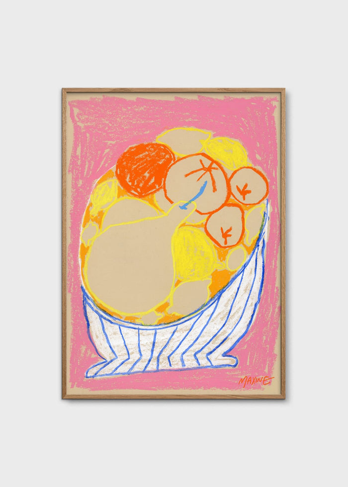 Fruit Bowl on a Pink Table by Maxine McCrann