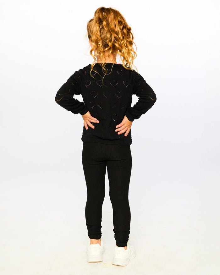 Full-Length Rib Leggings Black-1