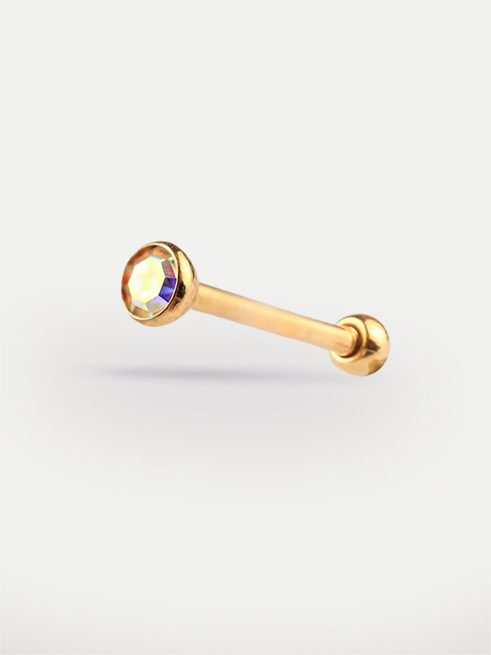 Gem Gold Ear Stud 18G | Aurora Borealis-Image 1