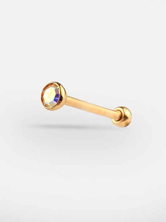 Gem Gold Ear Stud 18G | Aurora Borealis-Image 1