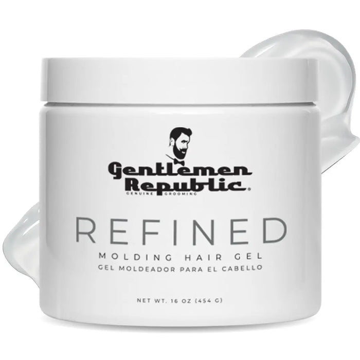 Jar of Gentlemen Republic Refined Molding Hair Gel on a white background