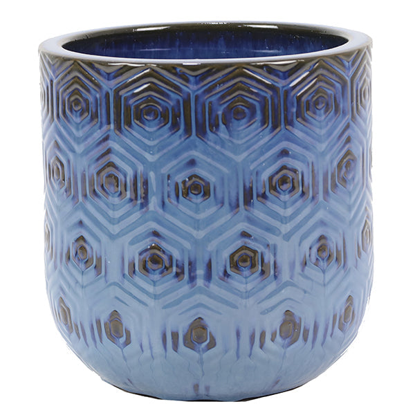 Geo Planter Set Of 3 Blue