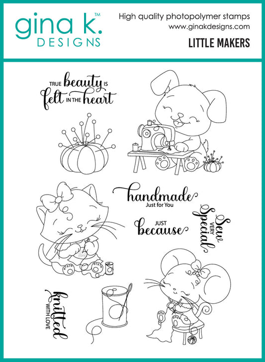 Gina K. Designs - Stamp & Die Set - Little Makers. Set by Dina Gerner. At Embellish Away in Bowmanville Ontario Canada.
