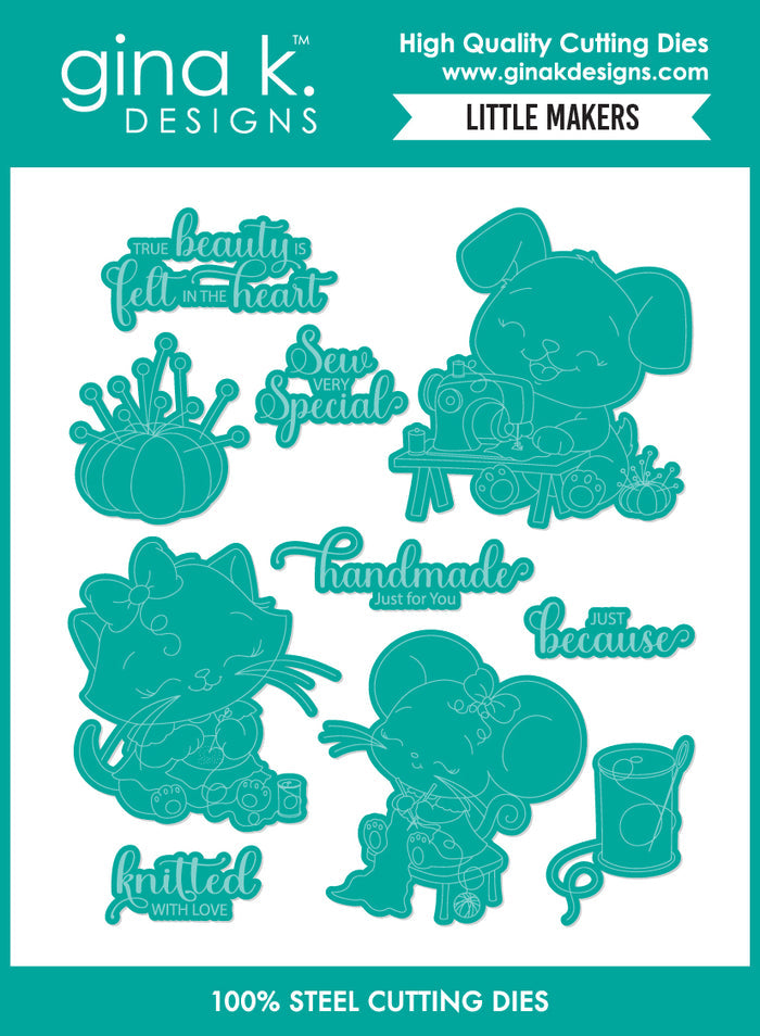 Gina K. Designs - Stamp & Die Set - Little Makers. Set by Dina Gerner. At Embellish Away in Bowmanville Ontario Canada.
