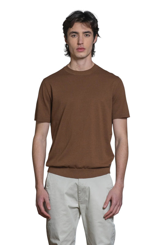 IMPURE girocollo cotone marrone SAMUEL COTONE-157
