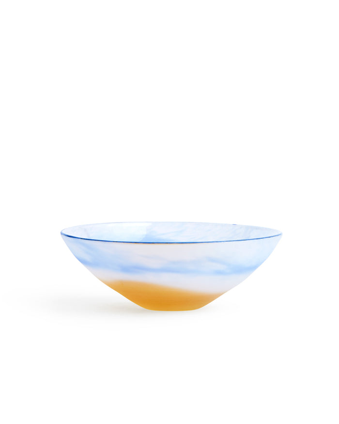 Glass Bowl - Blue and Yellow
