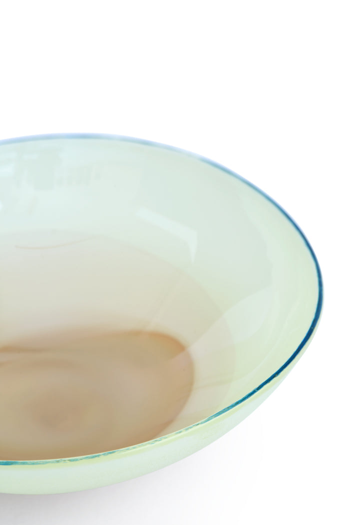 Glass Bowl - Light Green and Rose