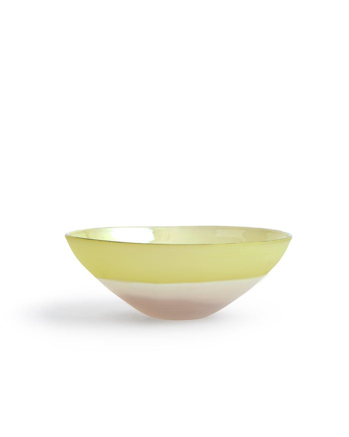 Glass Bowl - Yellow and Pink