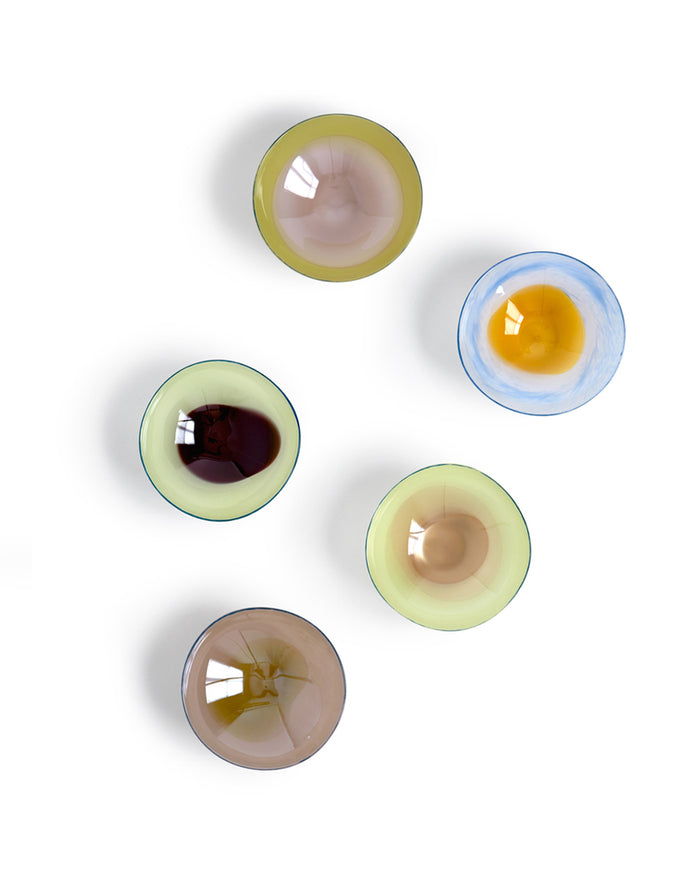 Glass Bowl - Yellow and Pink