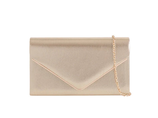 Gold Shimmer Box Clutch Bag