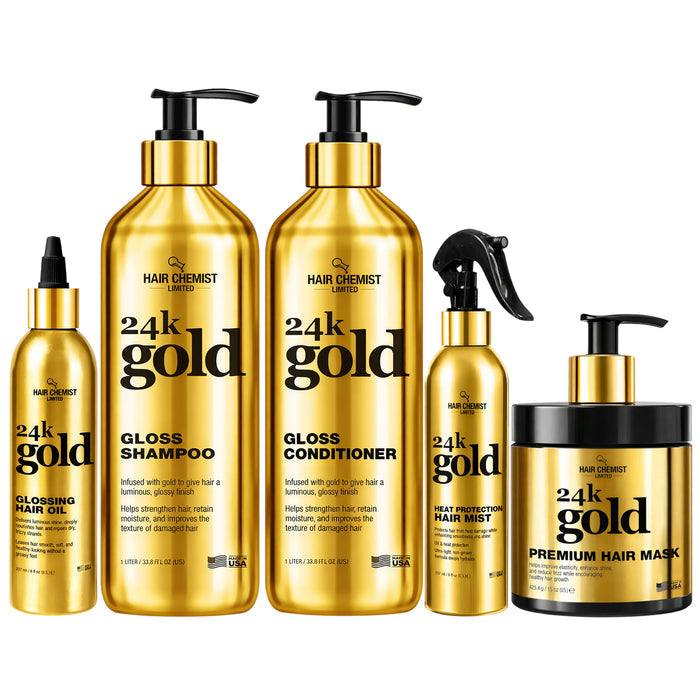 Hair Chemist Hair Chemist 24K Gold 5-Piece Complete Hair Care Set
