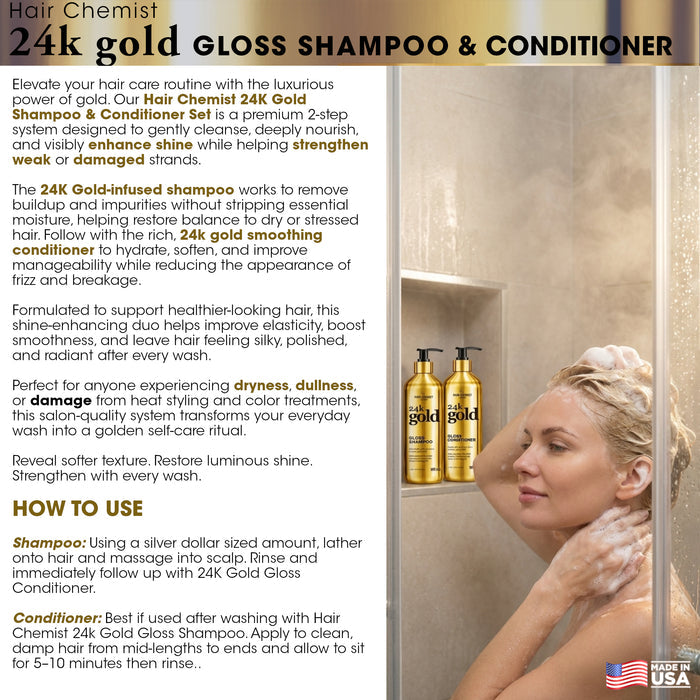 Hair Chemist Hair Chemist 24K Gold 5-Piece Complete Hair Care Set