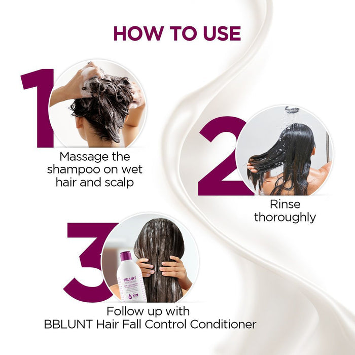 Hair Fall Control Shampoo with Pea Protein & Caffeine for Stronger Hair - 300 ml(Pack of 3)