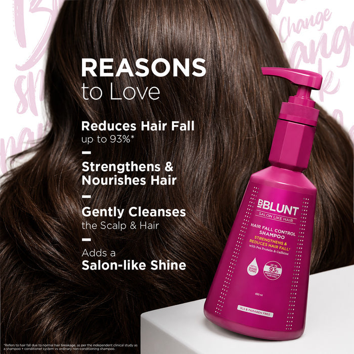 Hair Fall Control Shampoo with Pea Protein & Caffeine for Stronger Hair - 650 ml
