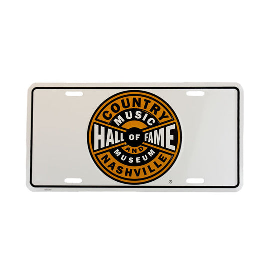 HALL OF FAME LOGO WHITE LICENSE PLATE