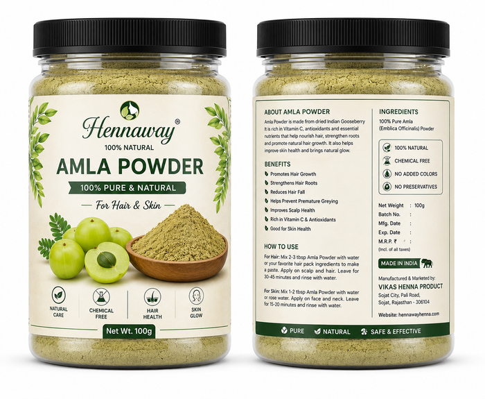 Hennaway 100% Natural Amla Powder for Hair & face