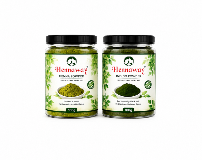 Hennaway Henna Powder + Indigo Powder Combo Pack (100g + 100g)