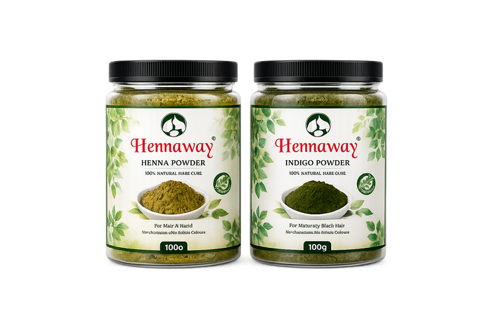 Hennaway Henna Powder + Indigo Powder Combo Pack (100g + 100g)