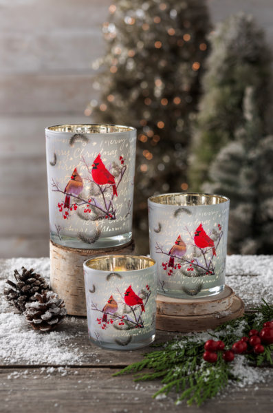 Holiday Cardinal Tealight Holder - Small
