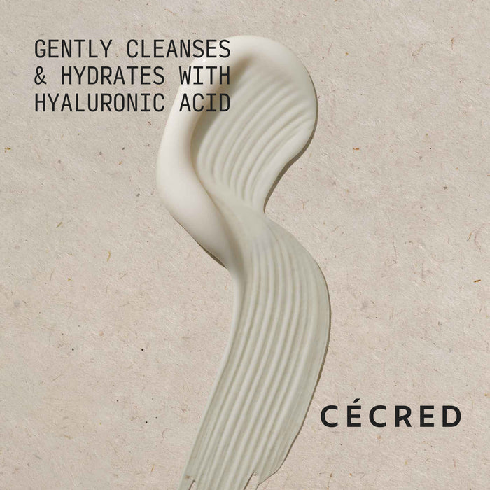 Creamy swirl of Cécred Hydrating Shampoo with visible ridges, highlighting the luxurious texture and formulation.