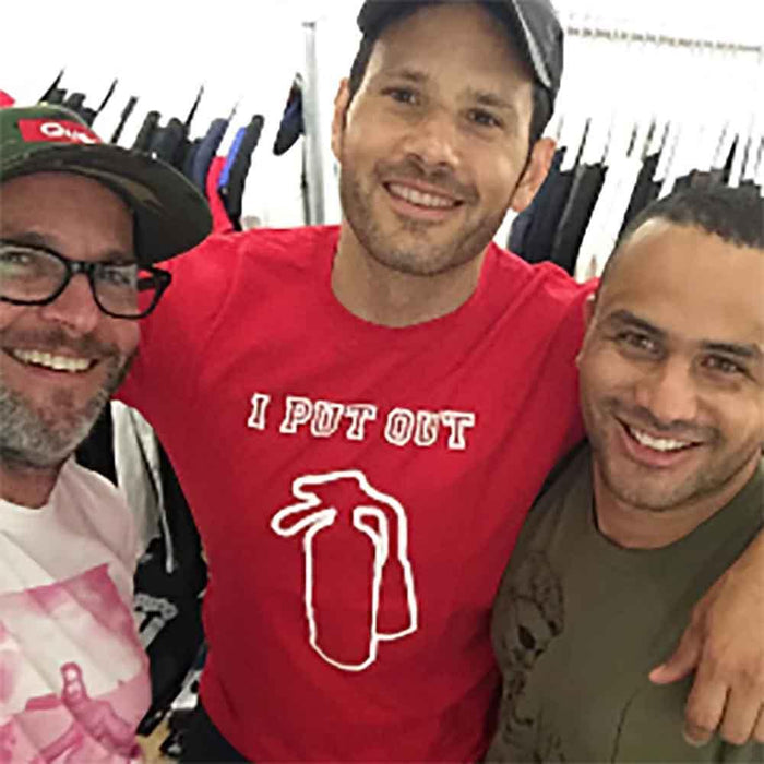 I put out fire extinguisher t-shirt red adams nest eric robledo