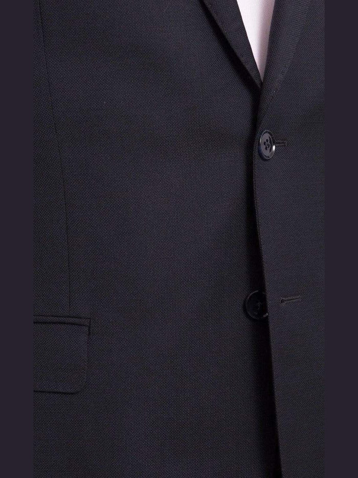 I Uomo Mens Bestselling Jackets I Uomo Mens Regular Fit Navy Blue Textured 2 Button Wool Blazer Sportcoat
