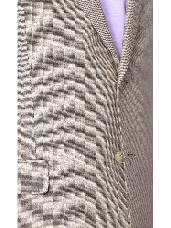 I Uomo BLAZERS I Uomo Mens Tan Silk Wool Blend Regular Fit Blazer Sportcoat