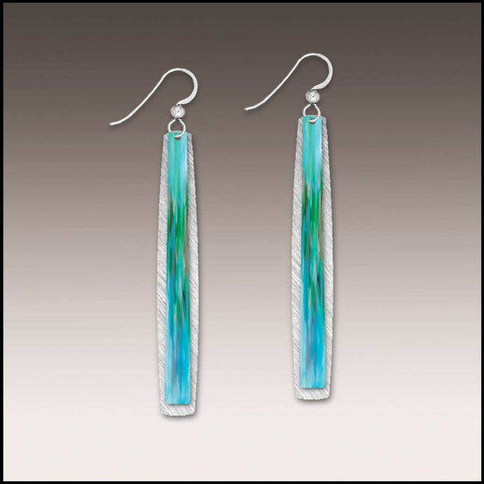 Illustrated Light & DC Designs - Aqua Abstract Icicle Multilayer Handmade Earrings